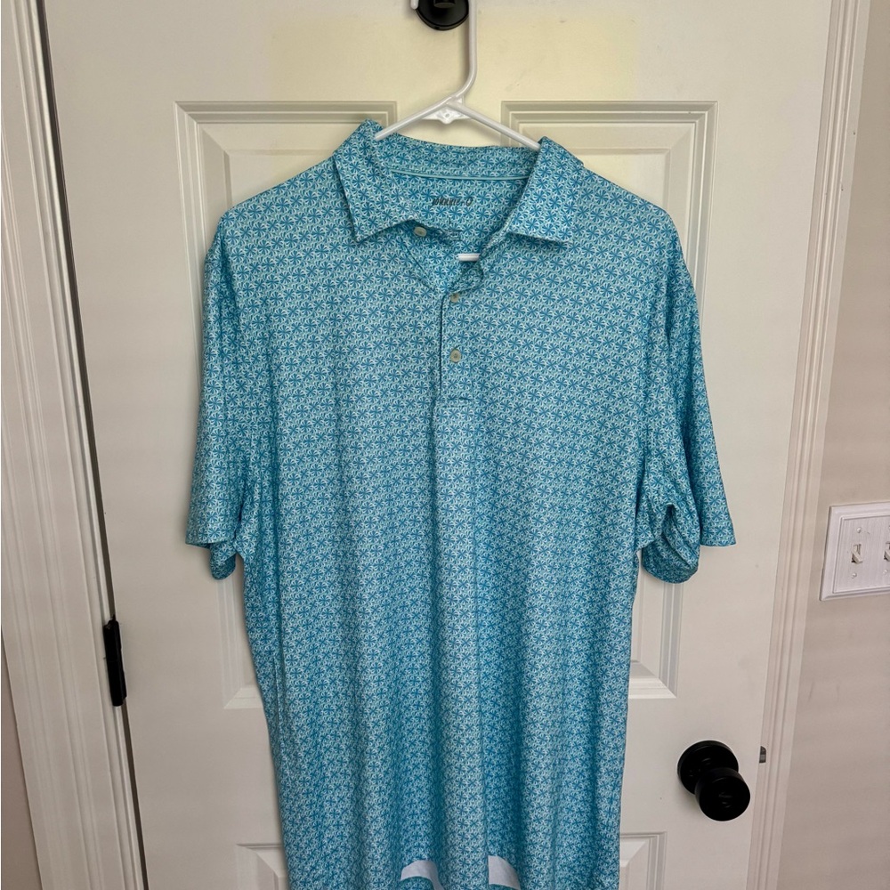 Johnnie-O Men's Polo Shirt - Short Sleeve - Multicolor Print - L